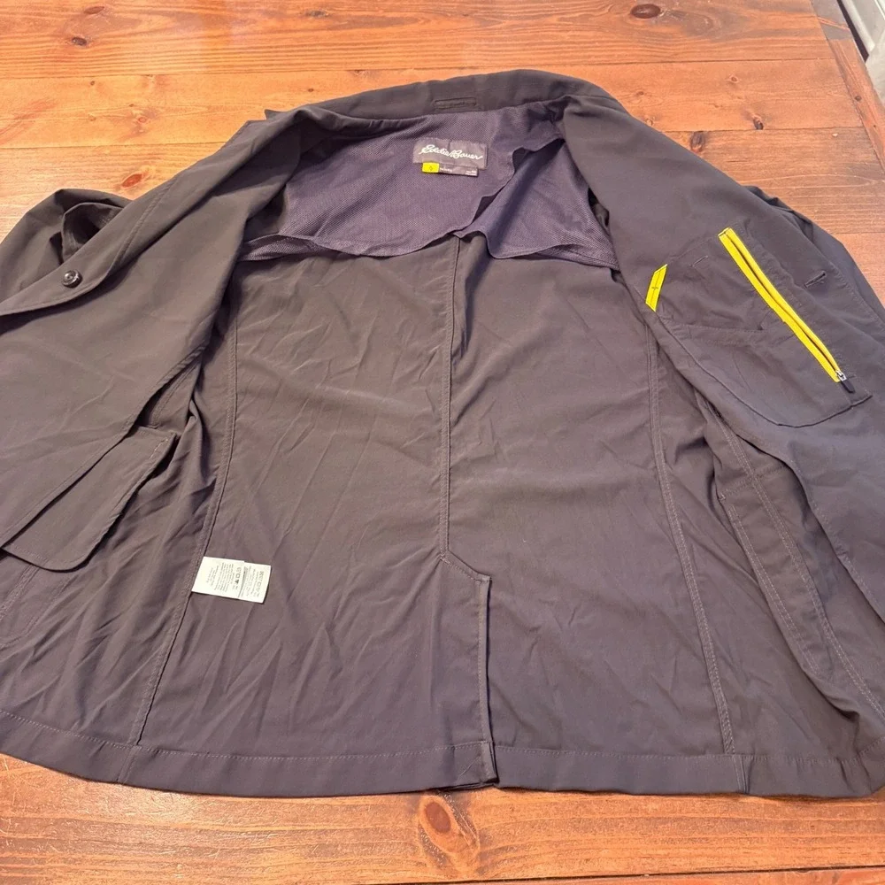 Eddie Bauer Travex Jacket Mens 44 Blazer Nylon Button Up Travel Gray Performance